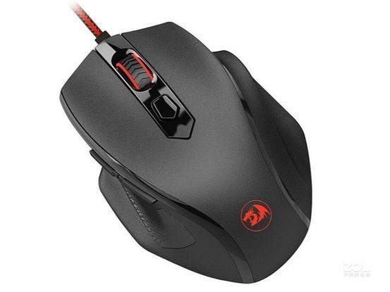 Black gaming computer mouse on pad ergonomic design