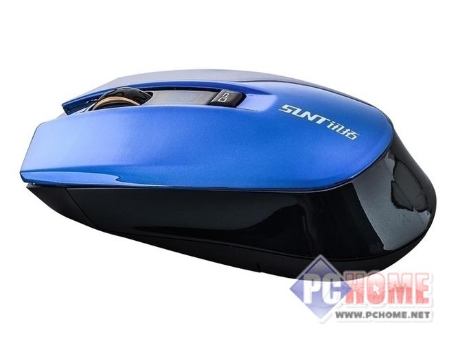 办公桌面上的轻便无线鼠标，体现商务便携设计