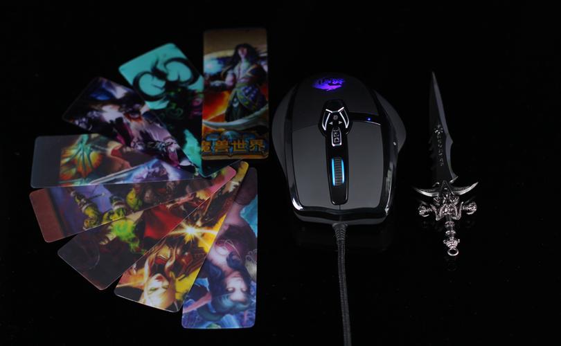 Black gaming mouse technical view