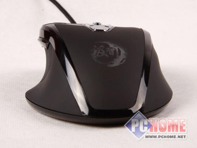 Black gaming mouse with blue accents