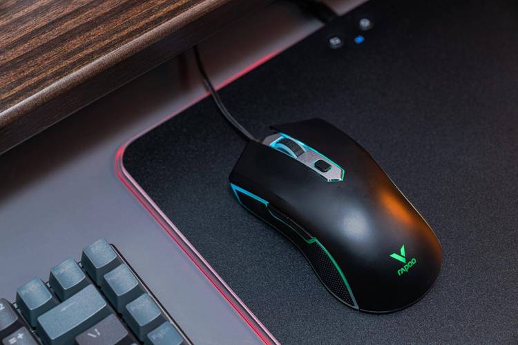 Gaming mouse setup on mat