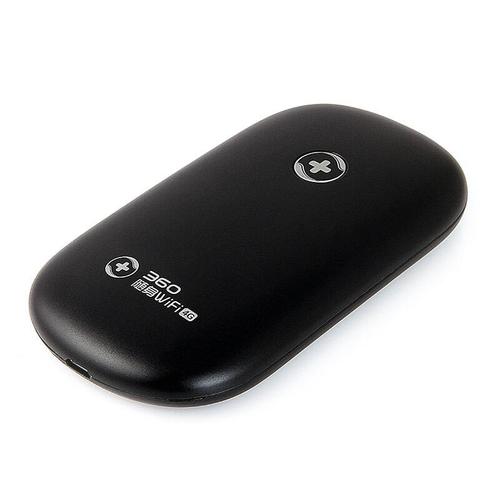 Black cordless mouse in use