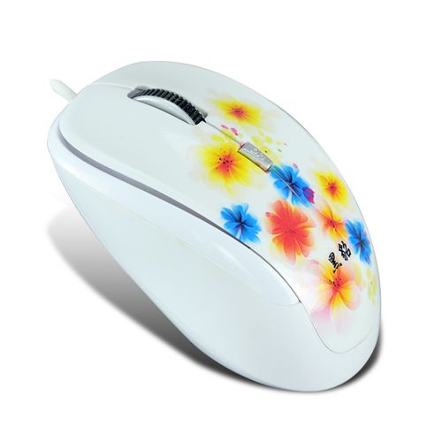 Dark computer mouse with blue lighting details