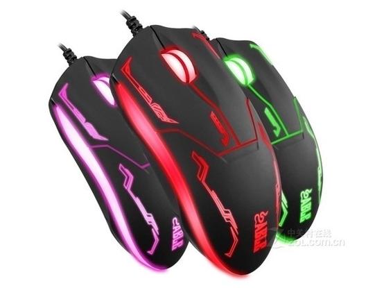 Black corded computer mouse on surface