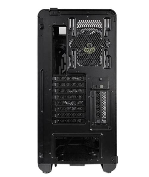 RGB illuminated computer case interior view