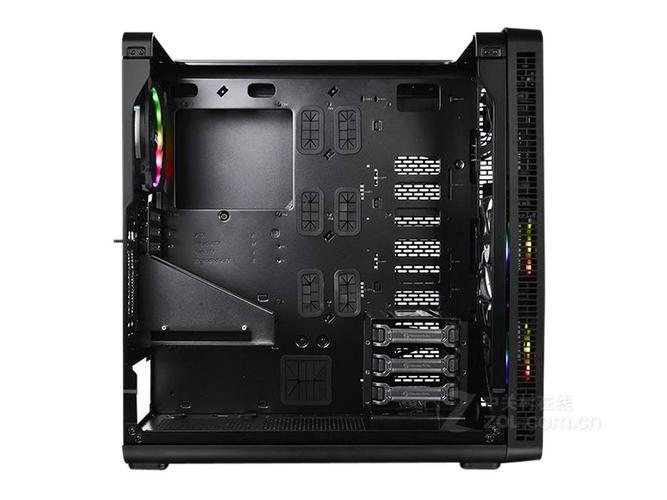 High-end PC case internal layout with components