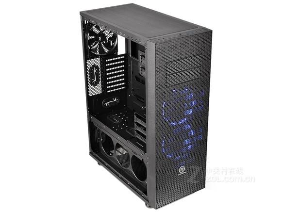 High-end PC internals with large GPU and cooling setup