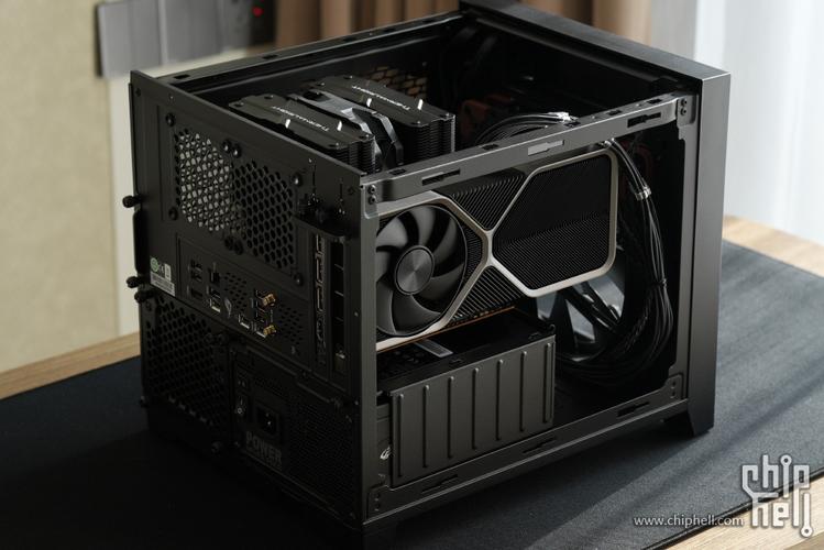 PC case internal layout with drive bays