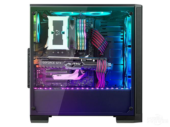 Modern PC chassis with transparent side view