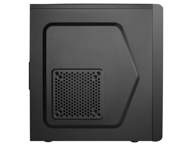 Sleek black computer case exterior view