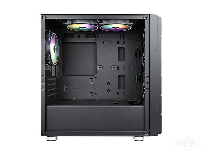 Open PC case showing internal components and structure