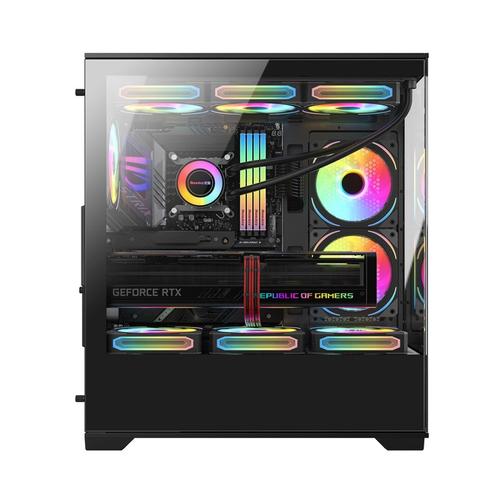 Vibrant PC components in transparent chassis for enthusiasts