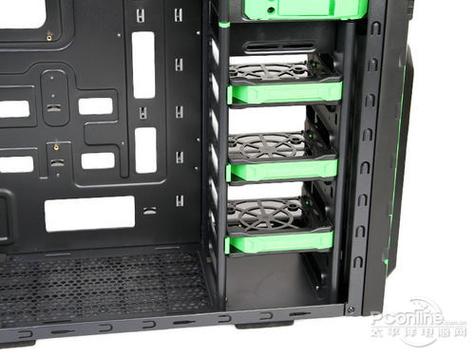 Computer case with cooling fans and airflow visualization