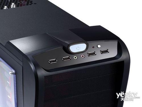 Side transparent view of gaming computer case interior