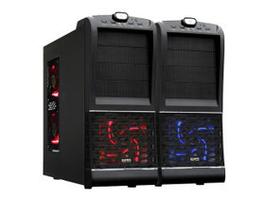 Computer case expansion slots and hardware layout