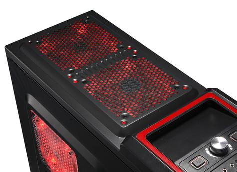 PC case interior showing motherboard and components