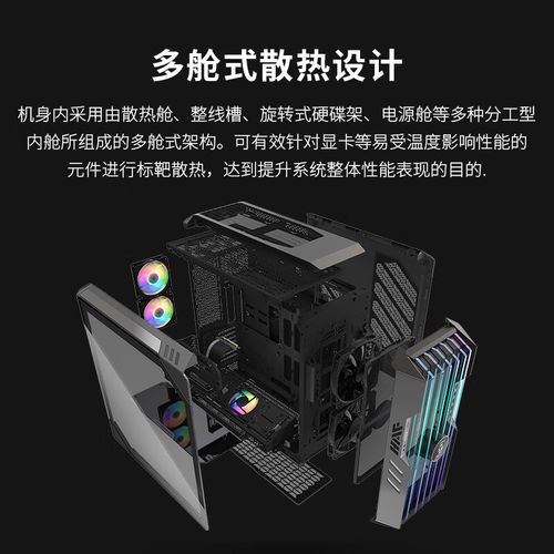 Open case showing advanced cooling setup