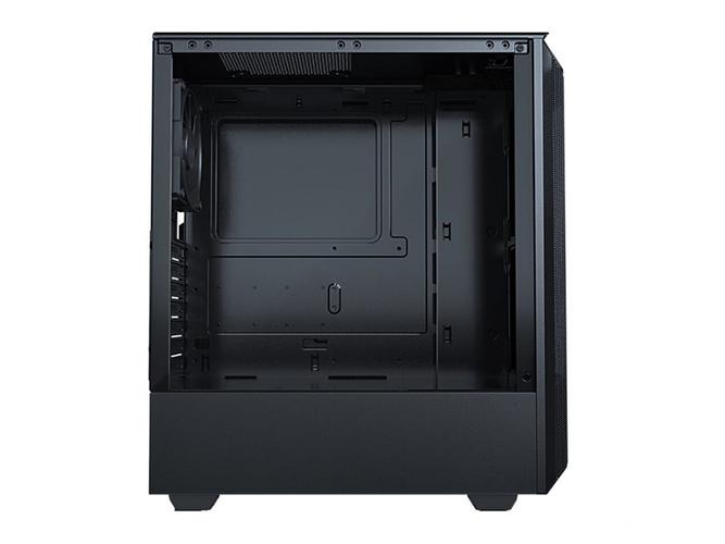 PC case interior showing drive bays and cable management space