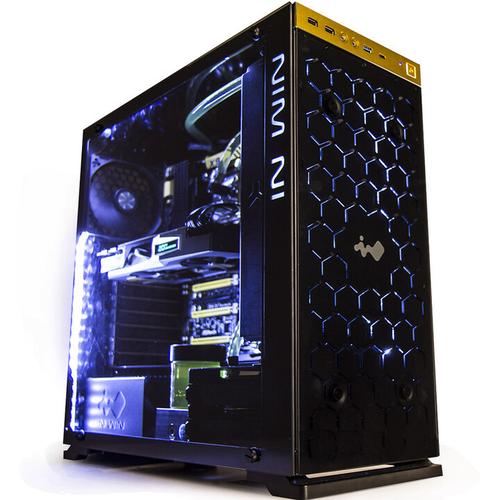 PC case interior showing drive bays and expansion slots