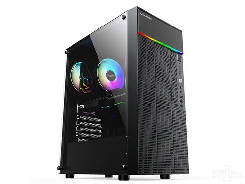 Custom gaming PC with vibrant RGB effects in black chassis
