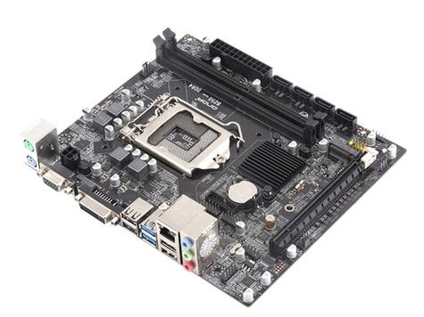 电脑主板核心元件特写