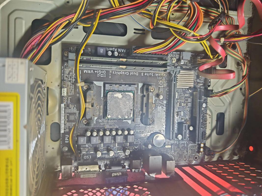 电脑芯片与电路板特写