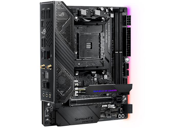 主板芯片组与电子元件特写