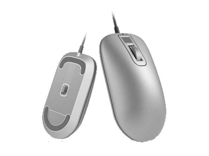 简洁办公桌面上的无线鼠标