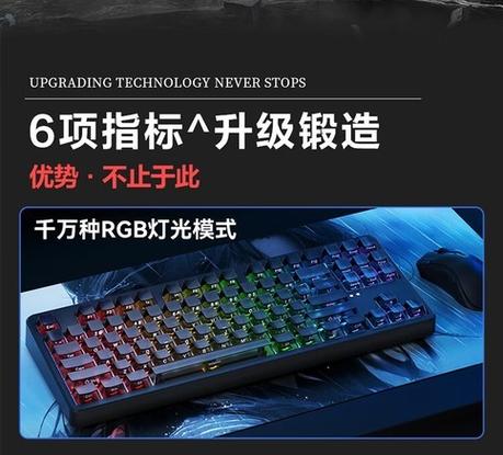 科技工作台上的键盘和配件