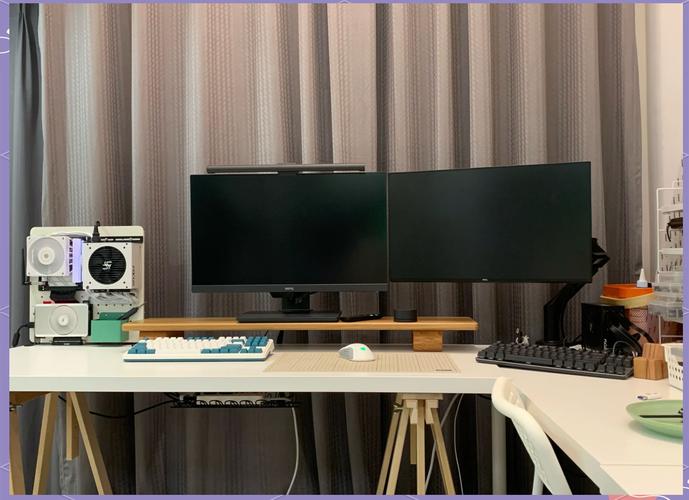 Modern professional monitor office setup