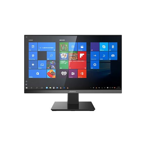 Clean black monitor in professional workspace