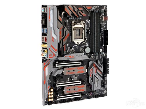 Colorful components on gaming motherboard