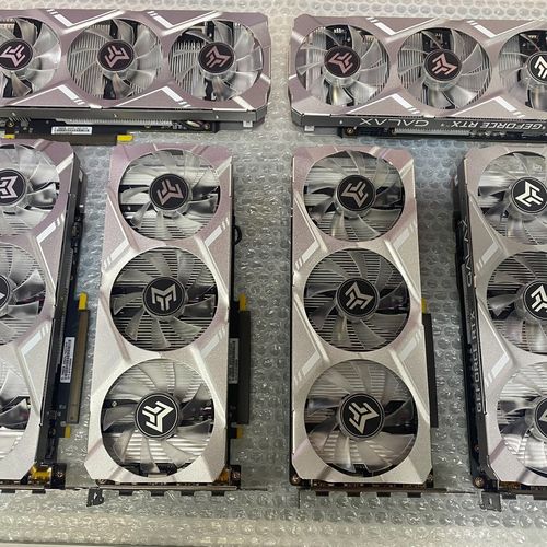 Graphics card and motherboard hardware close-up