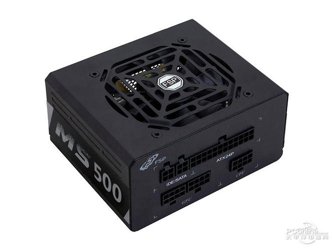 黑色电源单元与线缆特写