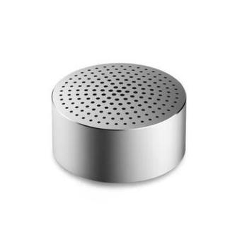 Black and silver portable speaker appearance