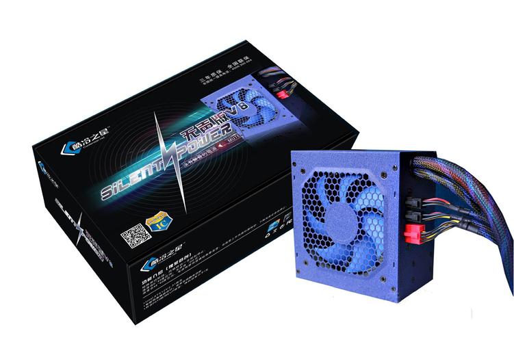 电脑电源单元黑色外观与线缆