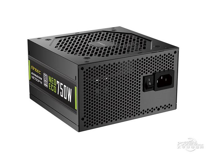 黑色电脑电源单元与线缆特写