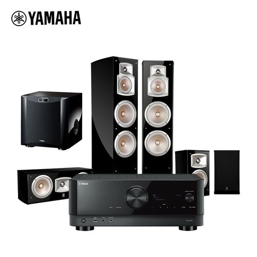 Home audio system with subwoofer in living room