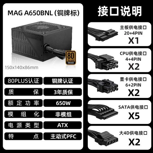 电源规格参数与接口展示