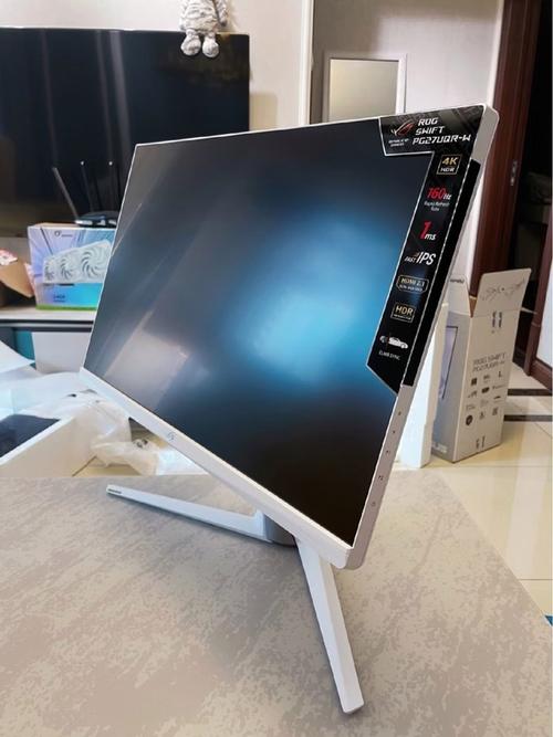 User deciding on monitor purchase in tech store