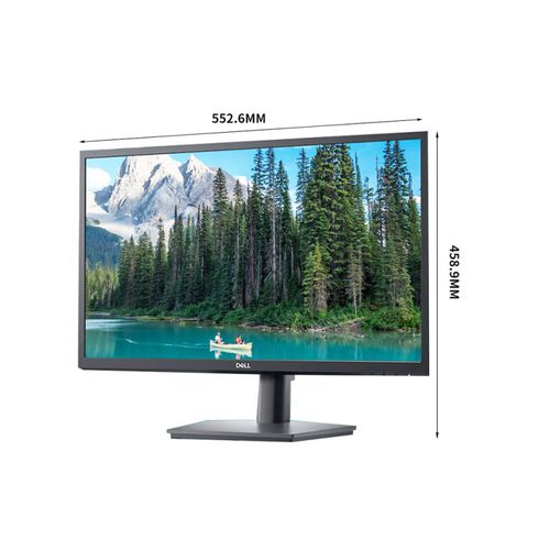 Close-up of monitor screen and specs