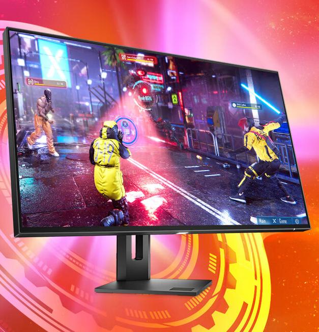 HP Omen 27U 黑色科技感机身细节