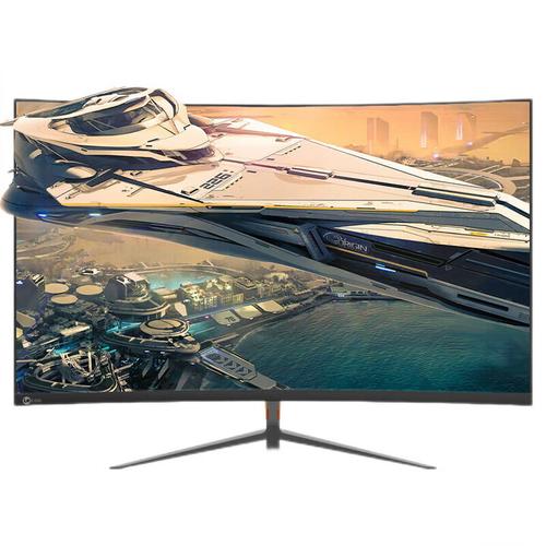 现代办公桌曲面显示器设置