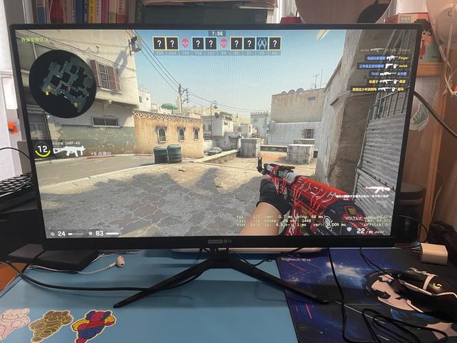 Monitor rear view showing ventilation and power setup