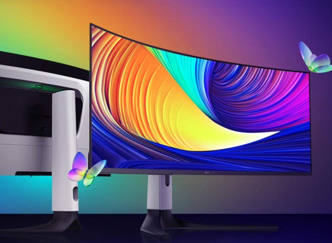 Curved monitor gaming desk setup