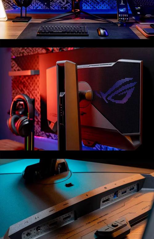 OLED 电竞显示器侧面与灯效细节