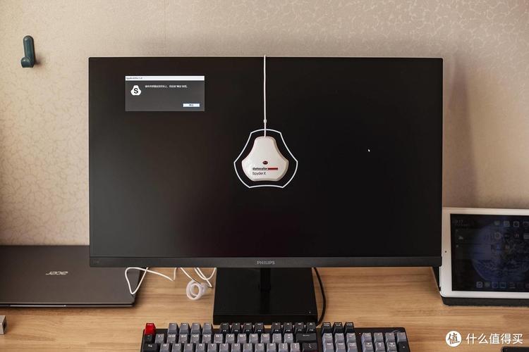 Modern workspace with new monitor