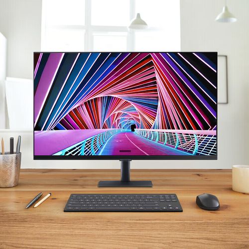 Close-up of 4K monitor screen with vibrant colors