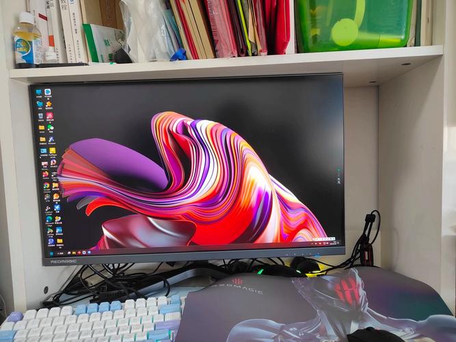 Complete gaming desk setup with monitor