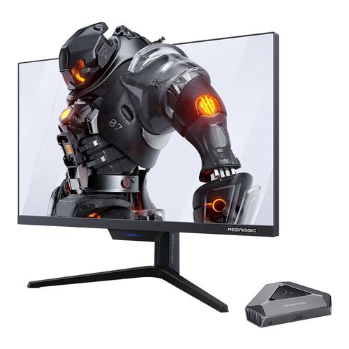 Close-up monitor setup with keyboard